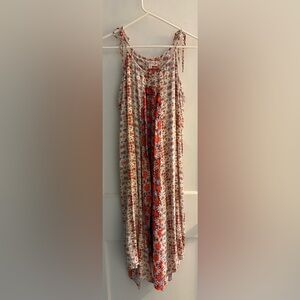 Nanette Lepore Dress Size 10 Tie Shoulder Orange Boho Print
